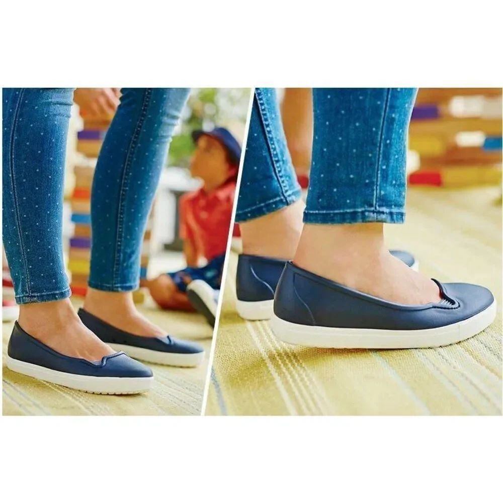 ✨Crocs Citilane Navy Blue Ballerina Round Toe Sz 11 Flats✨ - Picture 2 of 10
